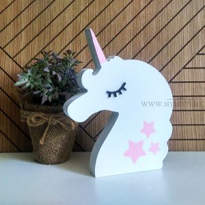 wooden unicorn decor